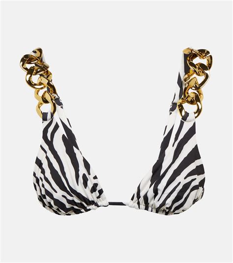 Chain Embellished Bikini Top In Multicoloured Same Mytheresa