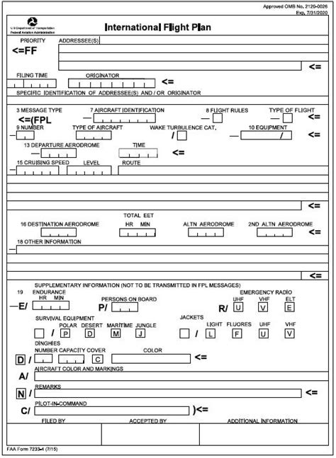 Icao Model Flight Plan Form Flight Crew Guide Off