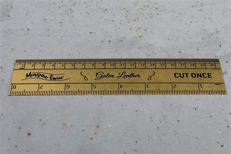 Vintage Brass Ruler Imperial And Metric Measurements Galen Leather