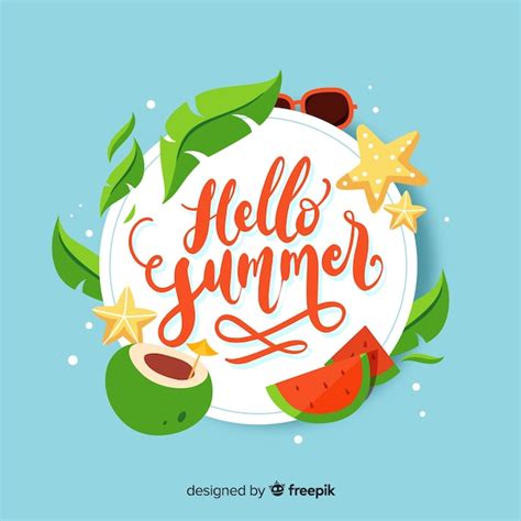 Free Vector Hand Drawn Hello Summer Background