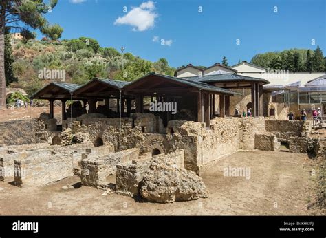 Piazza Armerina, Italy - September 11, 2017: Ruins of Villa Romana del ...