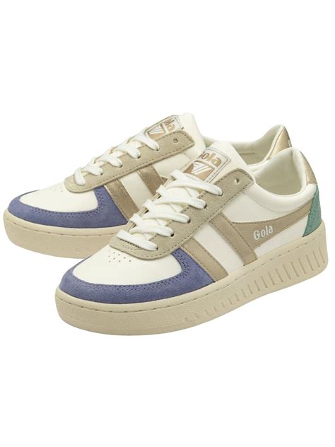 Gola Grandslam Quadrant Sneaker White Lav Gold Green Cotton Island