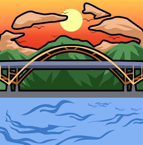 Background Bridge Sunset View 46624366 Vector Art At Vecteezy