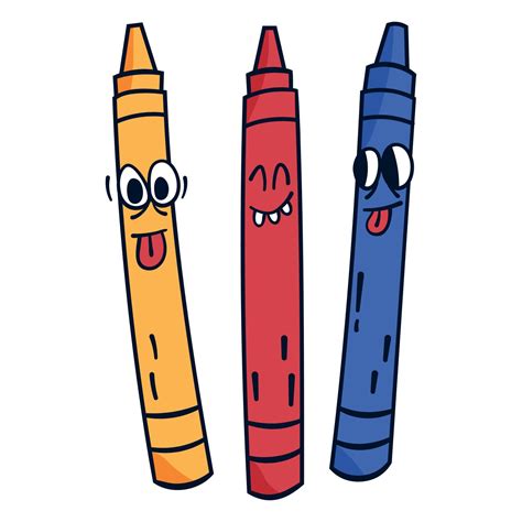 Crayons Funny Cartoon Vector Art Illustration 21617853 Vector Art At