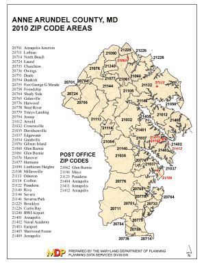 Anne Arundel County Zip Code Map – Map VectorCampus Map