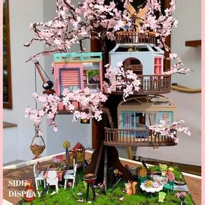 DIY Wooden Cherry Blossom Tree House With Furniture and Lights - Etsy