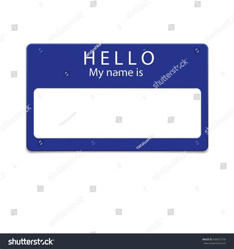 Blue Blank Name Tag Isolated On Stock Vector (Royalty Free) 400012750 | Shutterstock