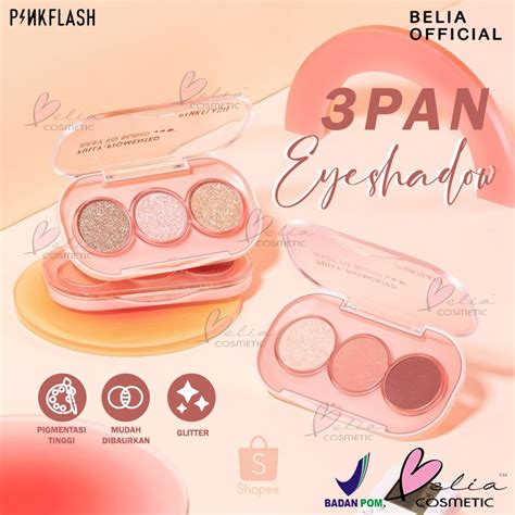 Jual PINKFLASH 3 PAN EYESHADOW PALETTE PF E23 GILTTER HIGH PIGMENT