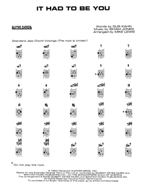 It Had To Be You Guitar Chords By Isham Jones Jazz Ensemble Digital Sheet Music Sheet