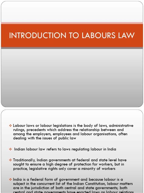 Introduction To Labours Law Pdf Labour Law Trade Union