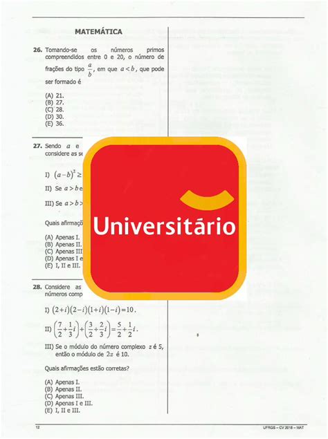 Pdf Prova De Matem Tica Ufrgs Dokumen Tips