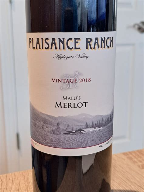 Plaisance Ranch Merlot Usa Oregon Southern Oregon Applegate