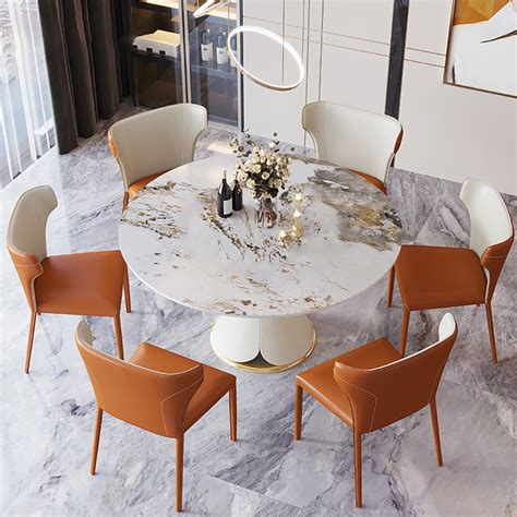 white  stone top dining table golden stainless steel frame