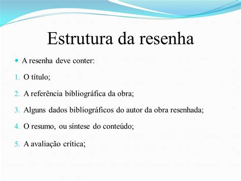 Oque Significa Resenha - Estrutura De Resenha Critica De Artigo - Várias Estruturas