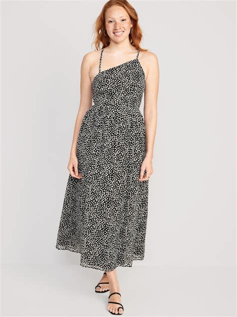 Fit And Flare One Shoulder Maxi Dress For Women Old Navy