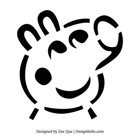 Peppa Pig (Free Pumpkin Stencil - Pumpkin Pattern - Pumpkin Template ...