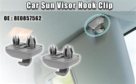 Amazon X Autohaux Pcs Gray Car Plastic Sun Visor Hook Clip