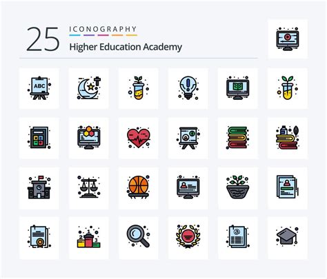 Academy 25 Line Filled Icon Pack Including Study Learning Education