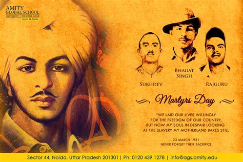 #AGSNoida salutes the sacrifices of the three brave souls Bhagat Singh, Shivaram Rajguru and ...