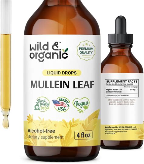 Amazon Mullein Leaf Tincture Lung Detox Organic Mullein Drops