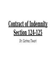 Indemnity PPT 1 Pptx Contract Of Indemnity Section 124 125 Dr