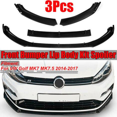 3pcs Auto Labbro Anteriore Mento Paraurti Spoiler Splitter Corpo