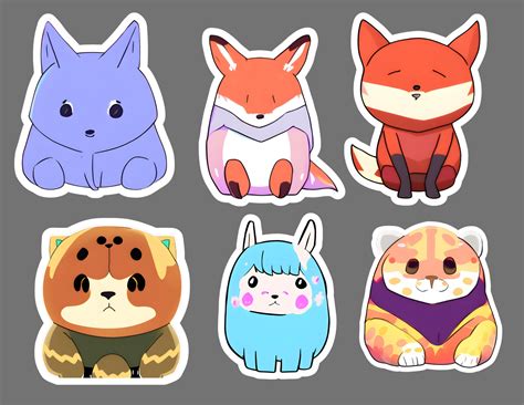 how to draw cute animal stickers 1