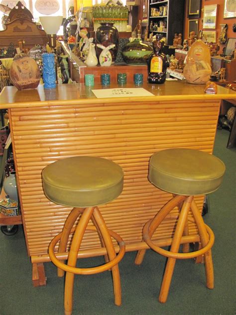 Vintage Tiki Bar I Like With Different Bar Stools Though Tiki