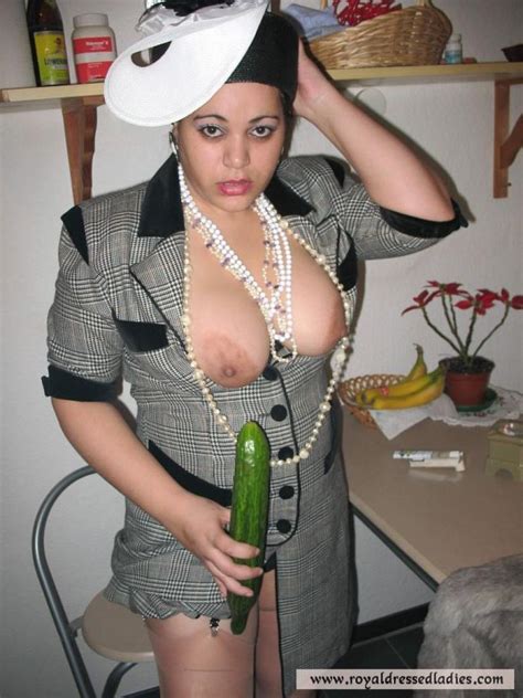 Kitchen Fuck With A Big Cucumber