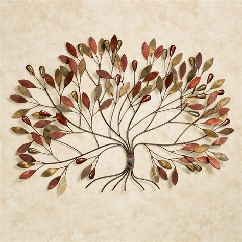 Gentle Breeze Multi Metallic Fall Tree Metal Wall Art