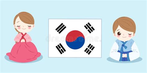 Povos De Coreia Dos Desenhos Animados Ilustra O Stock Ilustra O De