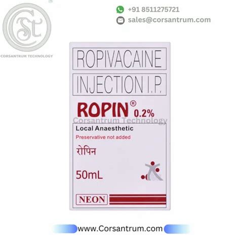 Ropin 0.2 %, Ropivacaine Injection at ₹ 140/box | Ropivacaine HCl ...
