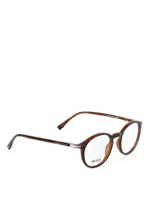 Hugo Boss Havana Optyl Round Eyeglasses Glasses Boss100508620