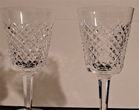 Waterford Crystal Alana 7 Oz Water Goblet 7 Inches Tall Set Of 2 No Chips Or Cracks Beautiful