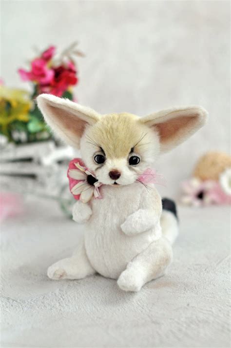 Fennec Fox Teddy Baby Desert Eared Fox Cub Cute Handmade Stuffed Toy