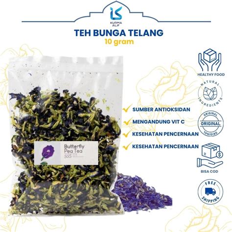 Jual Teh Bunga Telang Gr Butterfly Pea Tea Seduh Original Shopee