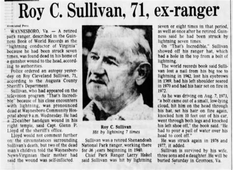 The incredible story of Roy Sullivan, the only man to survive seven ...