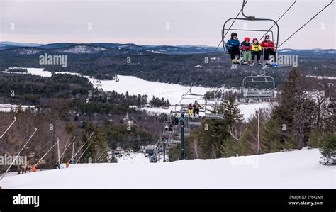 Skiing on Shawnee Peak, Bridgton, Maine Stock Photo - Alamy