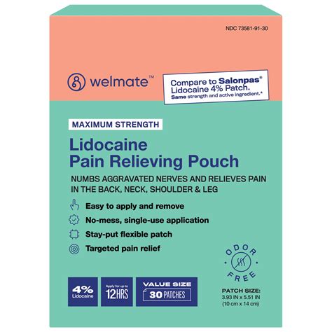 Mua Welmate Lidocaine Numbing Patch Maximum Strength Temporary