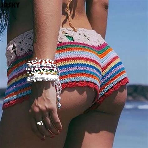 Rainbow Crochet Knitted Bikini Bottoms Queerks