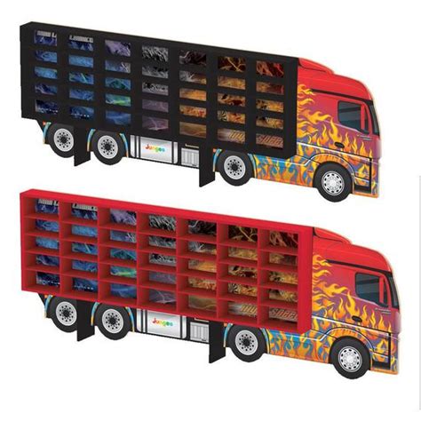 Estante Expositor Hot Wheels Nichos Formato De Caminh O M F Brinquedos