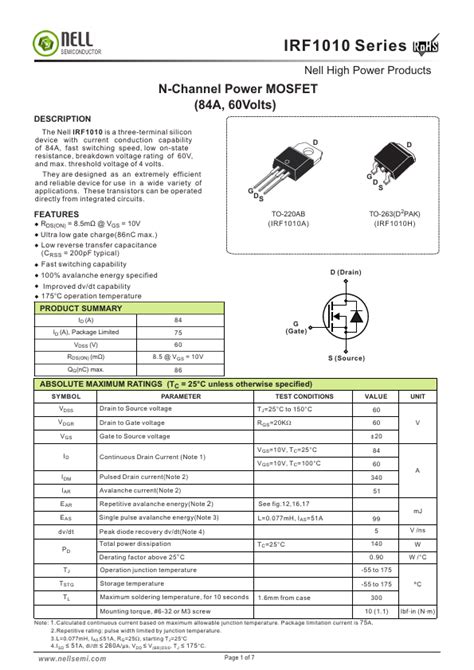 Datasheet F1010 PDF Field Effect Transistor Diode 59 OFF