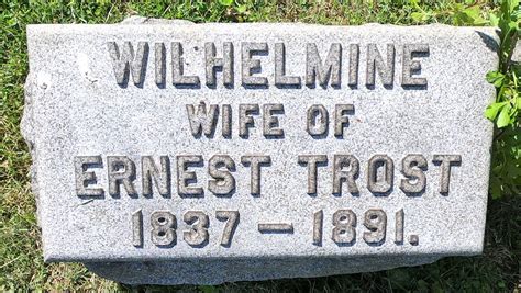 Wilhelmine Racklow Trost 1837 1891 Memorial Find A Grave