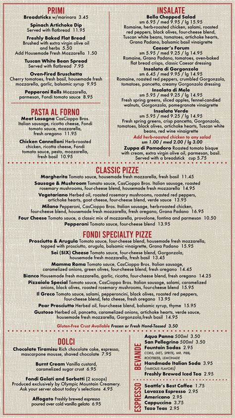 Fondi Menu Available For Dine In Take Out Or Delivery Fondi Gig Harbor