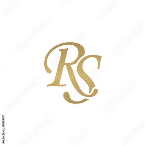 Initial Letter Rs Overlapping Elegant Monogram Logo Luxury Golden