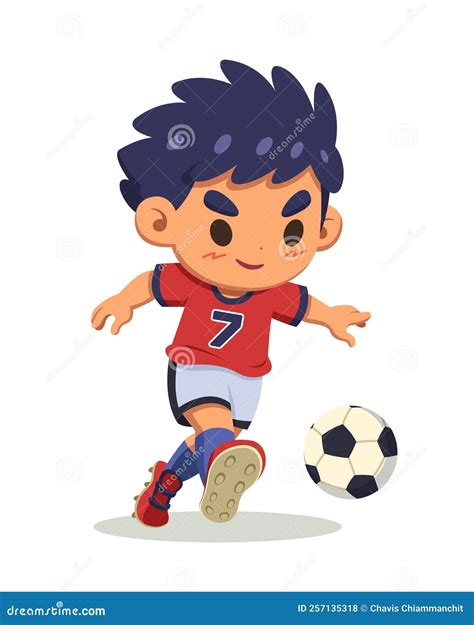 Ilustración De Dibujos Animados De Un Jugador De Fútbol Ilustración del