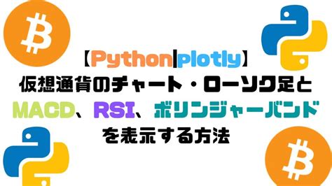 【pythonplotly】仮想通貨のチャート・ローソク足とmacd、rsi、ボリンジャーバンドを表示する方法 月見ブログ