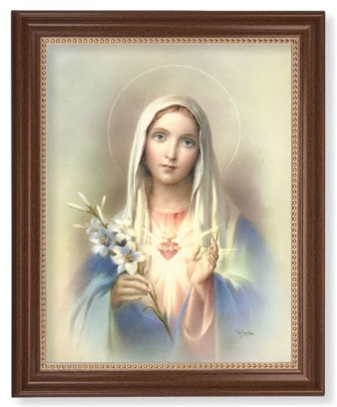 127 Frame Immaculate Heart Of Mary With Lily 11x14 Framed Print Artboard