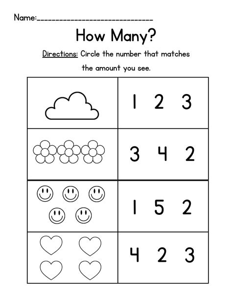 Prek Number Packet Prek Numbers 1 5 Prek Counting Worksheet Pre K