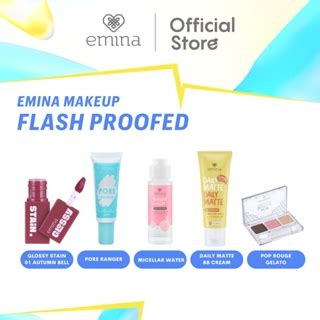 Jual Dct Emina Makeup Flash Proofed Paket Lengkap Isi Glossy